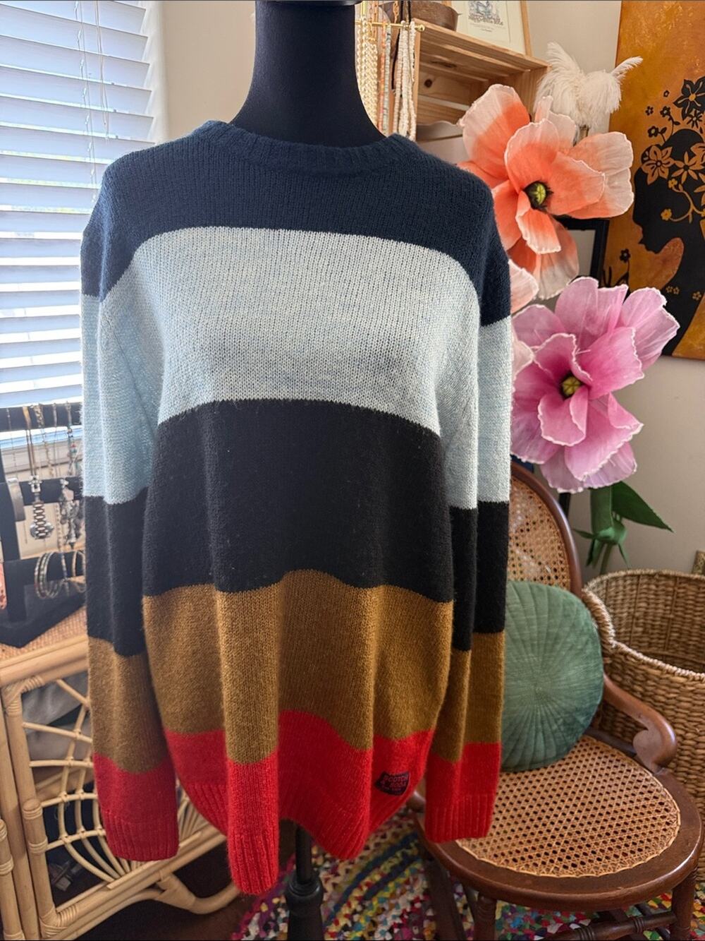 Scotch & Soda Multi Stripe Long Sleeve Preppy Nantucket Montauk Rugby Sweater